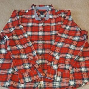 Lands' End Red and Blue Plaid Shirt